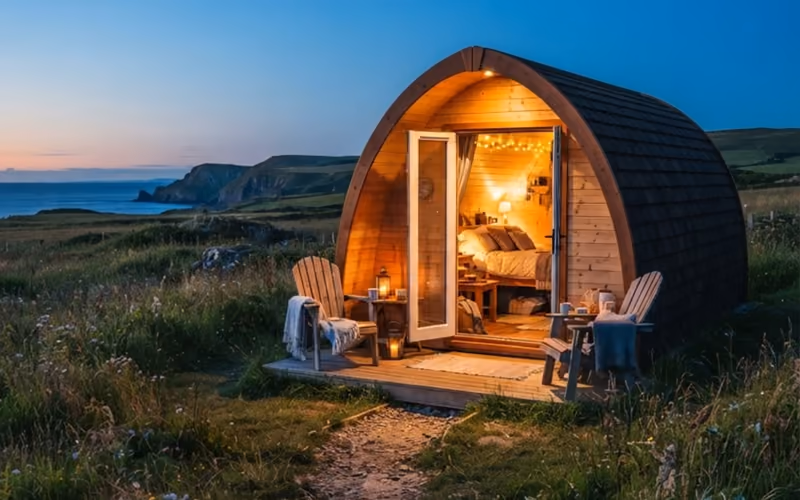 Glamping pods at Haven Crags